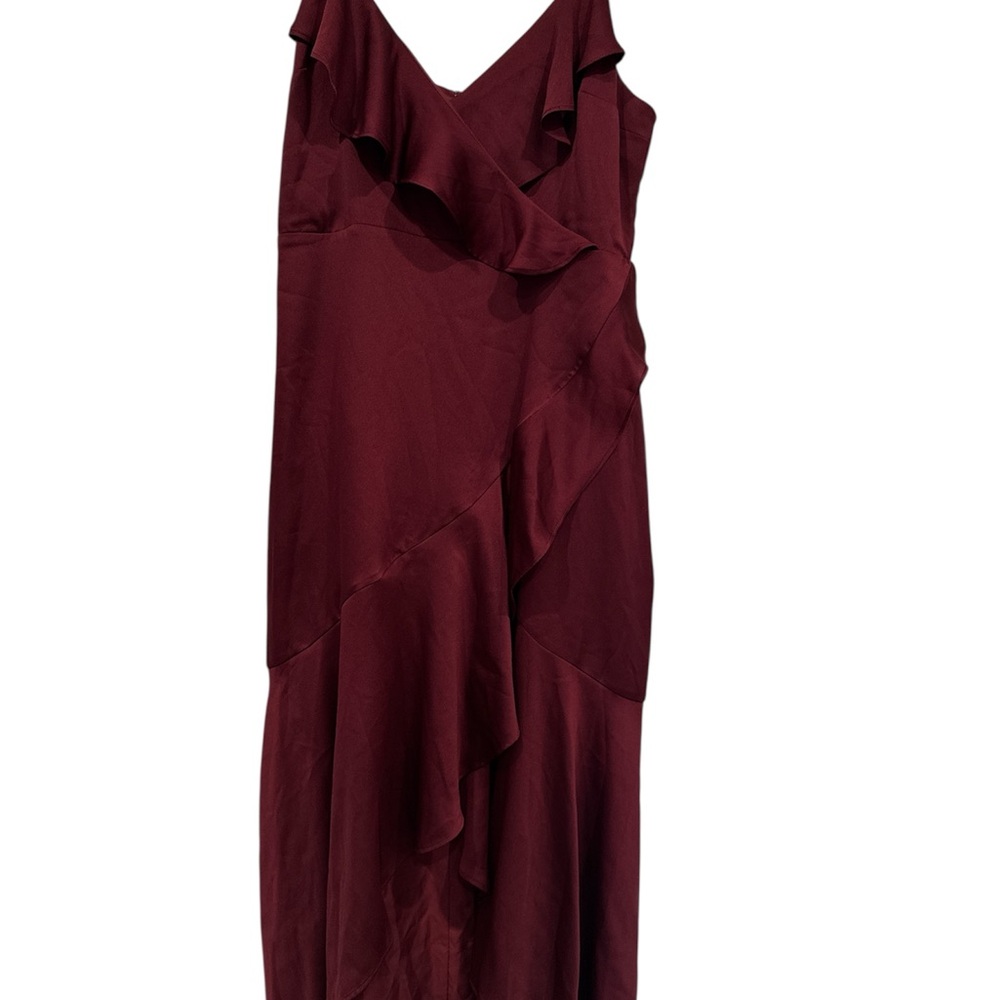Express Burgundy Ruffle Dress